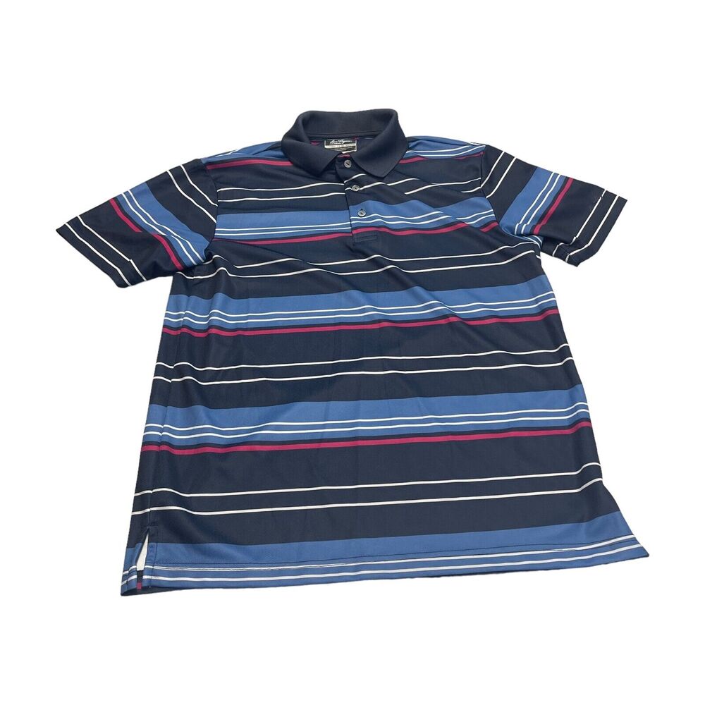 Ben Hogan Polo Shirt Men's Medium Multicolor Striped Short Sleeve Performance - Picture 1 of 7